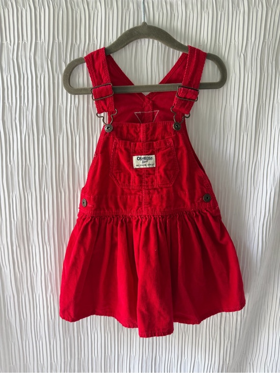 OshKosh B'gosh Other - Vintage OshKosh B'gosh Vestbak Red Corduroy Overall Jumper Dress | Girls 24m